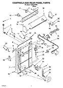 CONTROL AND REAR PANEL PARTS Diagram and Parts List for RAB2121PW3  Roper Washer