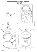 AGITATOR, BASKET AND TUB PARTS Diagram and Parts List for LXR6432JQ2  Whirlpool Washer