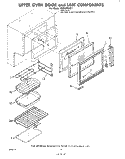 UPPER OVEN DOOR AND UNIT Diagram and Parts List for RE963PXKT1  Whirlpool Range