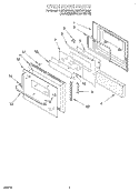OVEN DOOR Diagram and Parts List for RM770PXBB2  Whirlpool Wall Oven