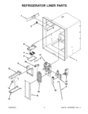 REFRIGERATOR LINER PARTS Diagram and Parts List for KFXS25RYWH5  KitchenAid Refrigerator