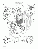 CABINET PARTS Diagram and Parts List for WED9610XW0  Whirlpool Dryer
