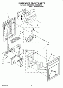DISPENSER FRONT PARTS Diagram and Parts List for KSSO42QTX03  KitchenAid Refrigerator