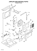 AIR FLOW AND CONTROL Diagram and Parts List for ACE184XL0  Whirlpool Air Conditioner