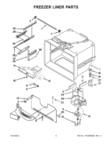 FREEZER LINER PARTS Diagram and Parts List for GX2FHDXVB07  Whirlpool Refrigerator