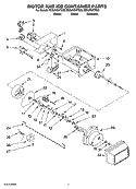 MOTOR AND ICE CONTAINER PARTS Diagram and Parts List for ED5JVEXTS00  Whirlpool Refrigerator