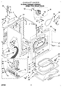 CABINET Diagram and Parts List for LGE9848BZ1  Whirlpool Dryer