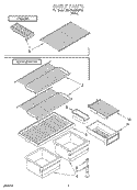 SHELF Diagram and Parts List for 3XARG468GF00  Whirlpool Refrigerator