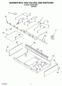 BURNER BOX, GAS VALVES, AND SWITCHES, OPTIONAL PARTS Diagram and Parts List for KGCP487JSS08  KitchenAid Cooktop