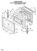 DOOR PARTS, OPTIONAL PARTS Diagram and Parts List for GR673LXSQ1  Whirlpool Range
