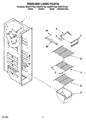 FREEZER LINER PARTS Diagram and Parts List for CS22CFXTQ00  Crosley Refrigerator