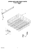 UPPER RACK AND TRACK PARTS Diagram and Parts List for KUDJ02CRBS4  KitchenAid Dishwasher