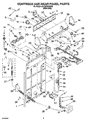 CONTROLS AND REAR PANEL PARTS Diagram and Parts List for 6ALSR7244MW0  Whirlpool Washer