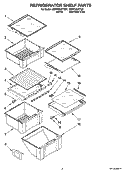 REFRIGERATOR SHELF PARTS Diagram and Parts List for GD5YHAXTQ01  Whirlpool Refrigerator