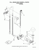 FILL, DRAIN AND OVERFILL PARTS Diagram and Parts List for IUD9500WX2  Whirlpool Dishwasher