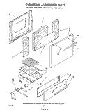 OVEN DOOR AND BROILER Diagram and Parts List for SF0140SRW4  Whirlpool Range