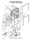 TUB AND FRAME PARTS Diagram and Parts List for KUDS30SXSS4  KitchenAid Dishwasher
