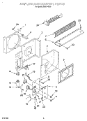AIRFLOW AND CONTROL PARTS Diagram and Parts List for ACE114XJ0  Whirlpool Air Conditioner