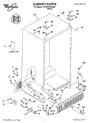 CABINET PARTS Diagram and Parts List for 7ED5GHGXMQ00  Whirlpool Refrigerator