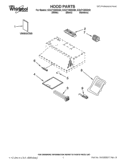 HOOD PARTS Diagram and Parts List for GXU7130DXB0  Whirlpool Range Hood