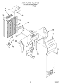 AIR FLOW Diagram and Parts List for 2VGD23DQFW00  Whirlpool Refrigerator