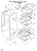REFRIGERATOR LINER Diagram and Parts List for 6ED20TKXDW00  Whirlpool Refrigerator