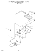 BROILER & OVEN BURNER Diagram and Parts List for FGS385BW3  Roper Range