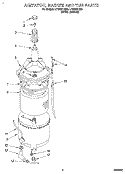 AGITATOR, BASKET AND TUB Diagram and Parts List for LPR4231AW0  Whirlpool Washer