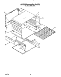 INTERNAL OVEN Diagram and Parts List for FGP345VW1  Roper Range