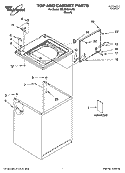 TOP AND CABINET PARTS Diagram and Parts List for 7MLSR8544JT6  Whirlpool Washer