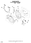 DOOR PARTS, OPTIONAL PARTS (NOT INCLUDED) Diagram and Parts List for KGHS01PMT2  KitchenAid Dryer