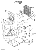 UNIT PARTS, OPTIONAL PARTS (NOT INCLUDED) Diagram and Parts List for JEACS50SLF1  Whirlpool Ice Maker