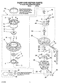 PUMP & MOTOR Diagram and Parts List for DU911PWKB0  Whirlpool Dishwasher