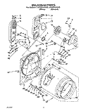 BULKHEAD Diagram and Parts List for LGC6848AW0  Whirlpool Dryer