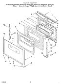 DOOR Diagram and Parts List for RF386PXGN3  Whirlpool Range
