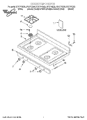 COOKTOP, LITERATURE Diagram and Parts List for SF377PEGT5  Whirlpool Range
