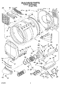 SECTION Diagram and Parts List for 3RLEQ8000KQ0  Whirlpool Dryer