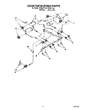 COOKTOP BURNER Diagram and Parts List for FGS387YW2  Roper Range