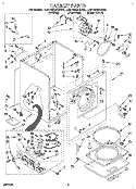 CABINET Diagram and Parts List for LGV4624BG0  Whirlpool Dryer