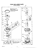 PUMP AND MOTOR Diagram and Parts List for DU7600XS0  Whirlpool Dishwasher