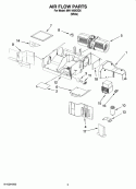 AIR FLOW PARTS Diagram and Parts List for MH1160XSQ5  Whirlpool Microwave