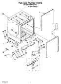 TUB AND FRAME PARTS Diagram and Parts List for KUDS03FTPA1  KitchenAid Dishwasher