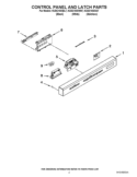 CONTROL PANEL AND LATCH PARTS Diagram and Parts List for KUDC10IXBL7  KitchenAid Dishwasher