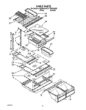 SHELF Diagram and Parts List for ET20PKXXW00  Whirlpool Refrigerator