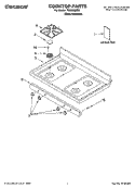 COOKTOP PARTS Diagram and Parts List for TGS326MS2  Estate Range