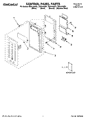 CONTROL PANEL PARTS Diagram and Parts List for TMH14XMQ1  Estate Microwave