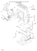 AIR FLOW AND CONTROL, LITERATURE Diagram and Parts List for DH25K0  Whirlpool Dehumidifier