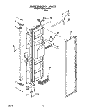 FREEZER DOOR Diagram and Parts List for KSRB27QABL04  KitchenAid Refrigerator