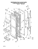 REFRIGERATOR DOOR Diagram and Parts List for 8ED22DQXBN00  Whirlpool Refrigerator