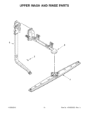 UPPER WASH AND RINSE PARTS Diagram and Parts List for WDF310PLAD2  Whirlpool Dishwasher